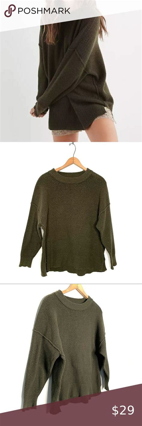 Aerie Women’s XXL Waffle Long Sleeve Thermal Oversized Tan .